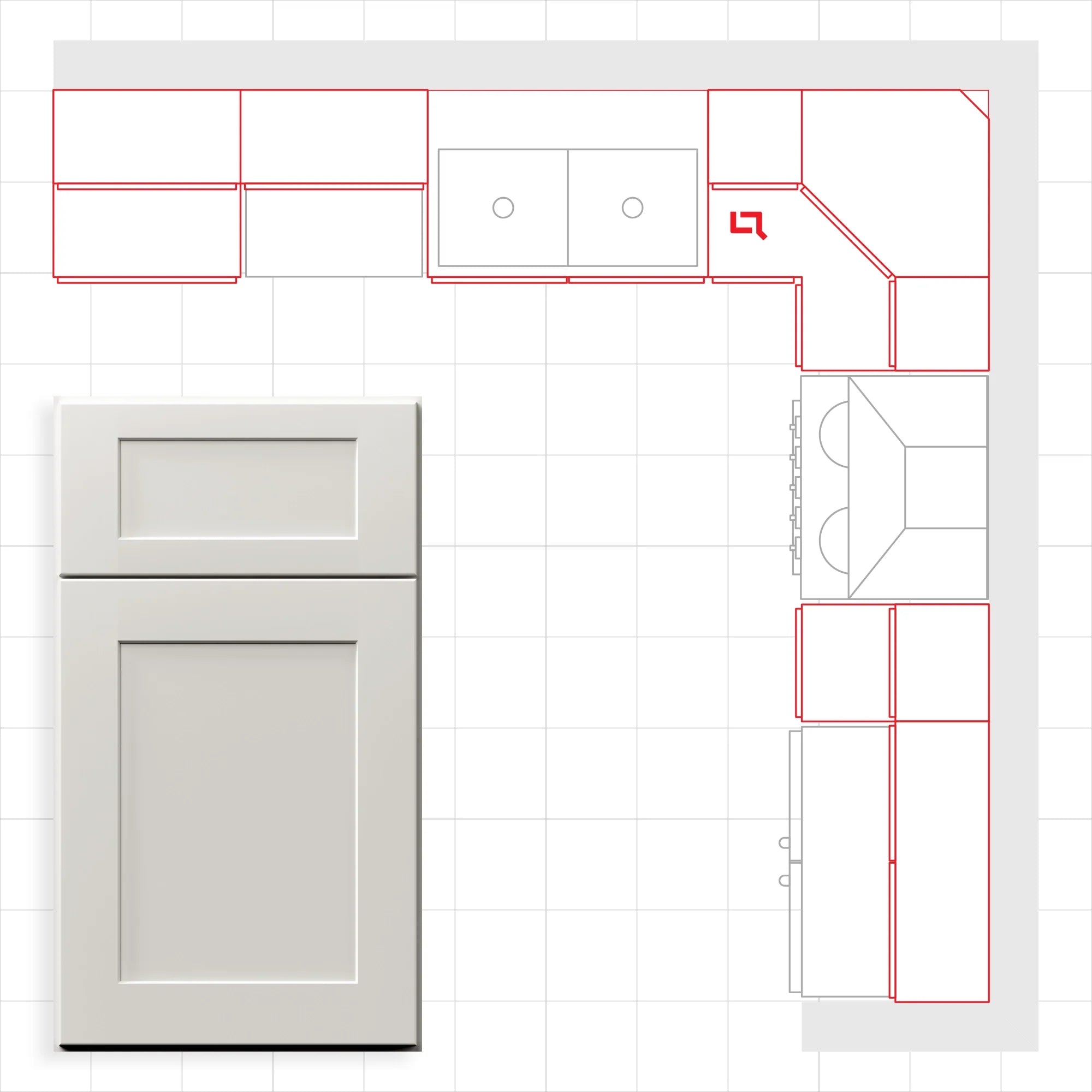 Fabuwood Allure Galaxy Cloud White 10x10 Kitchen Design Set Image