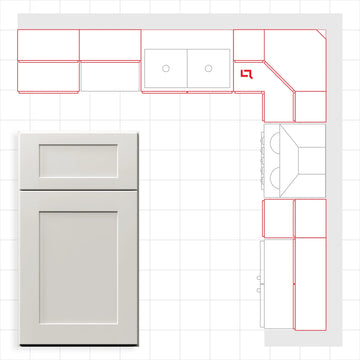 Fabuwood Allure Galaxy Cloud White 10x10 Kitchen Design Set