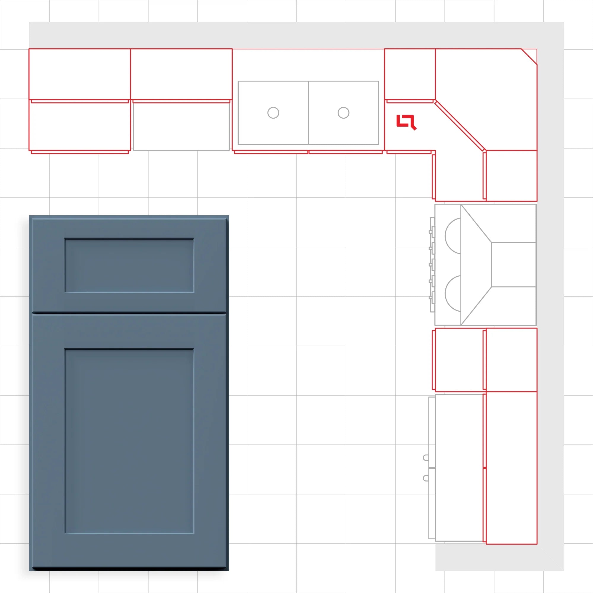 Fabuwood Allure Galaxy Denim Blue 10x10 Kitchen Design Set Image