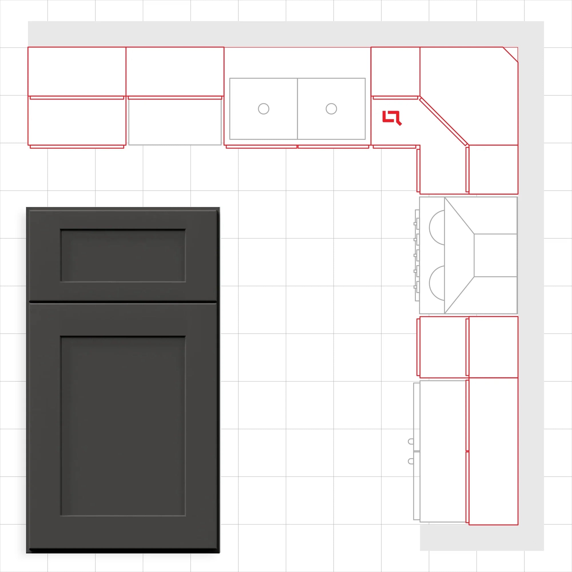 Fabuwood Allure Galaxy Graphite Black 10x10 Kitchen Design Set Image