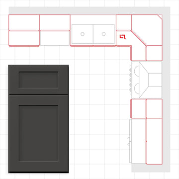 Fabuwood Allure Galaxy Graphite Black 10x10 Kitchen Design Set