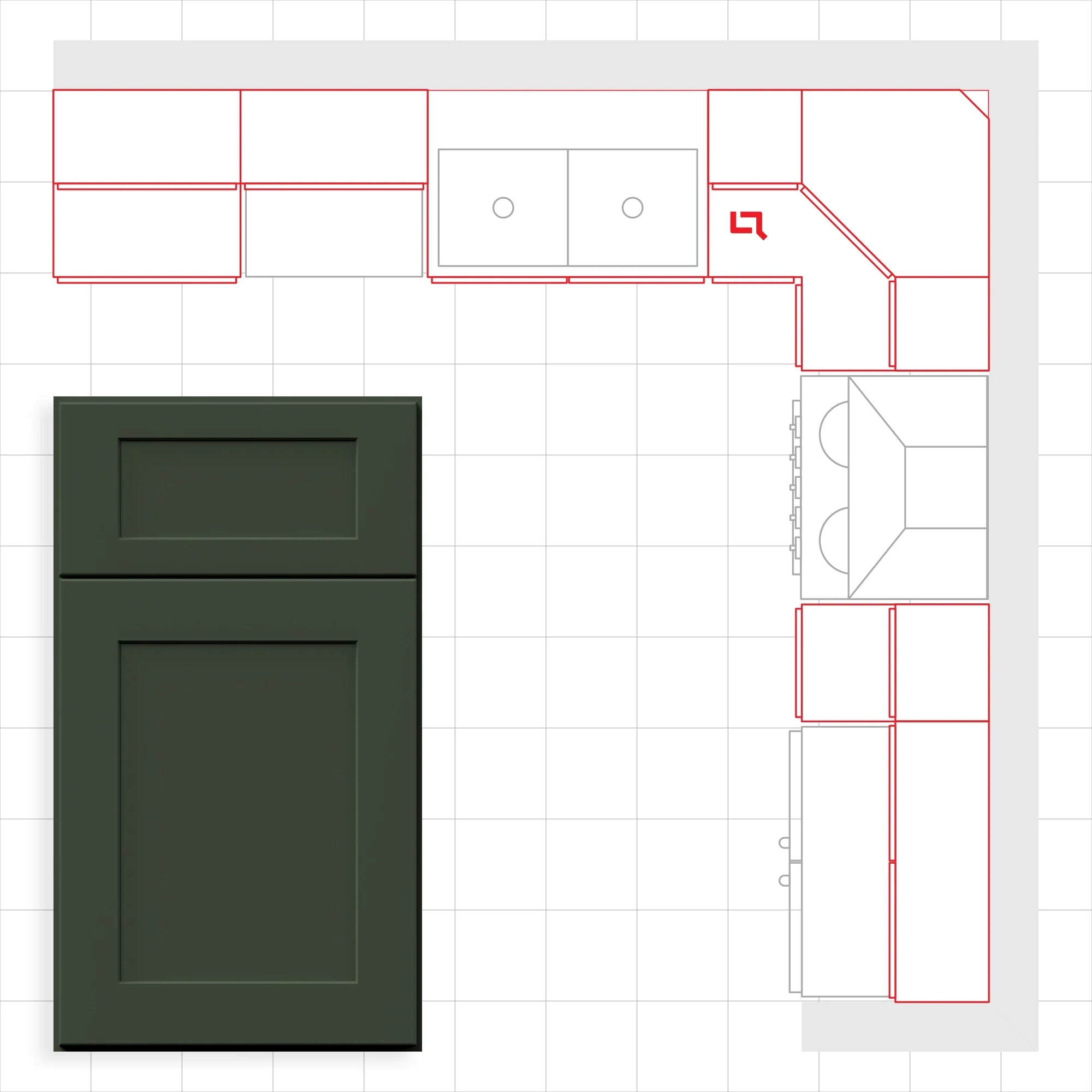 Fabuwood Allure Galaxy Hunter Green 10x10 Kitchen Design Set Image