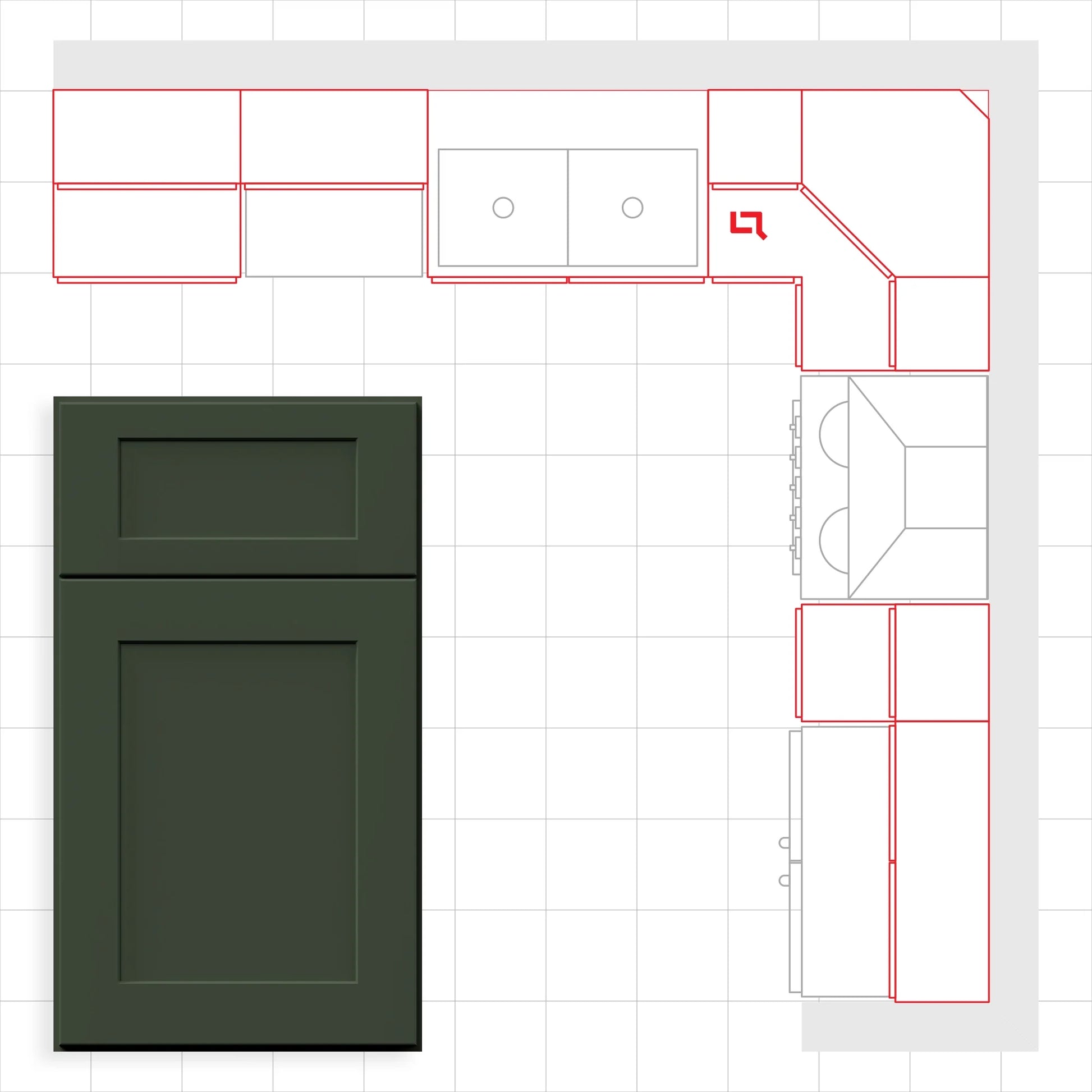 Fabuwood Allure Galaxy Hunter Green 10x10 Kitchen Design Set Image