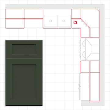 Fabuwood Allure Galaxy Hunter Green 10x10 Kitchen Design Set