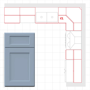 Fabuwood Allure Galaxy Ocean Blue 10x10 Kitchen Design Set