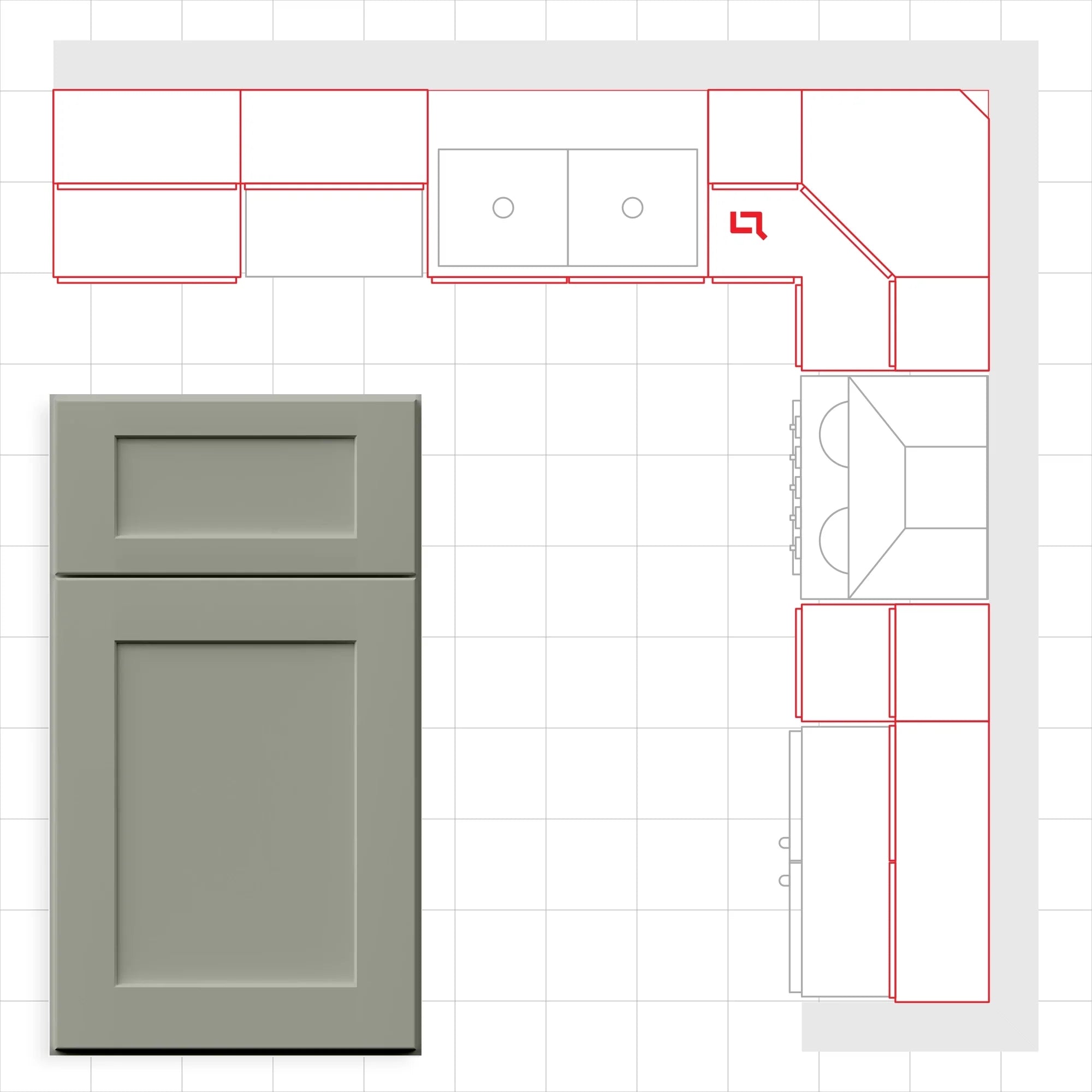 Fabuwood Allure Galaxy Pistachio Green 10x10 Kitchen Design Set Image