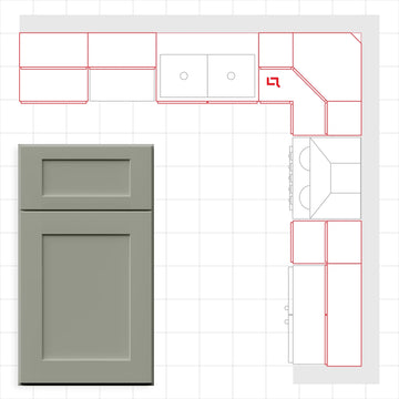 Fabuwood Allure Galaxy Pistachio Green 10x10 Kitchen Design Set