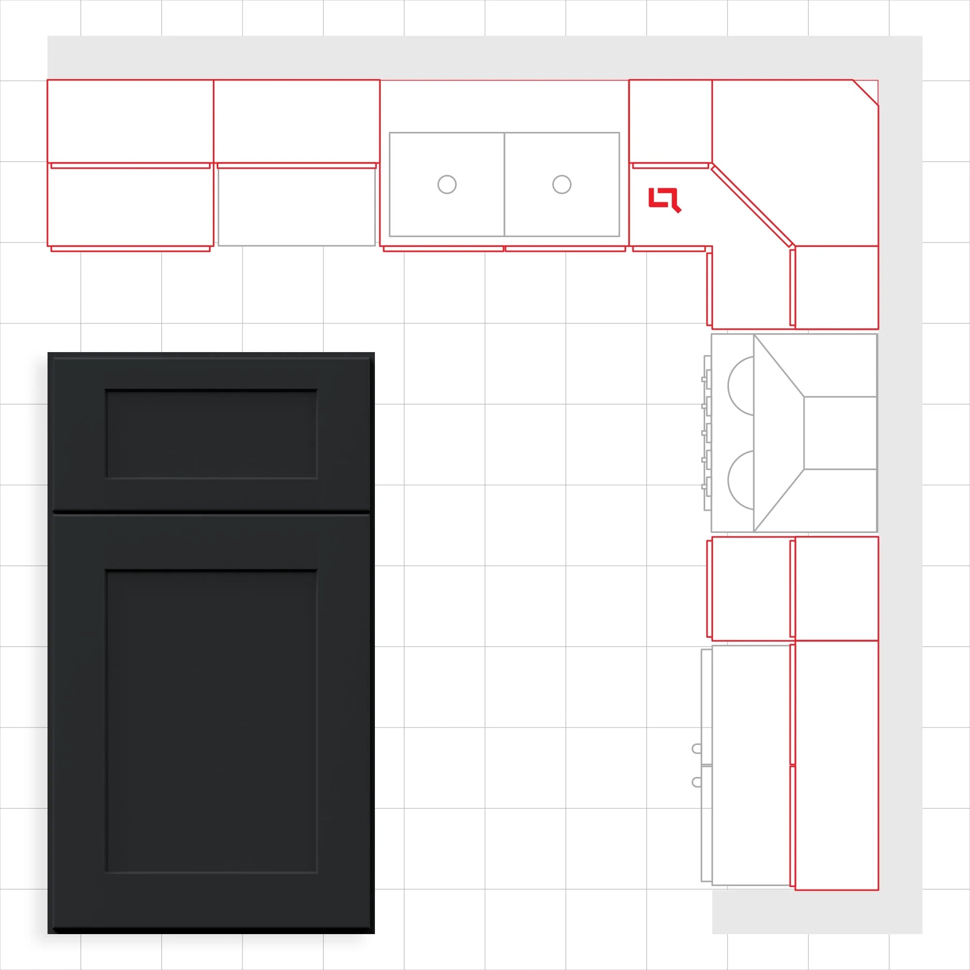 Fabuwood Allure Galaxy Pitch Black 10x10 Kitchen Design Set Image