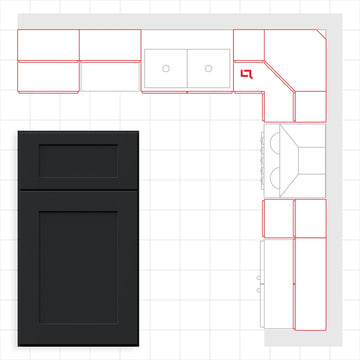 Fabuwood Allure Galaxy Pitch Black 10x10 Kitchen Design Set