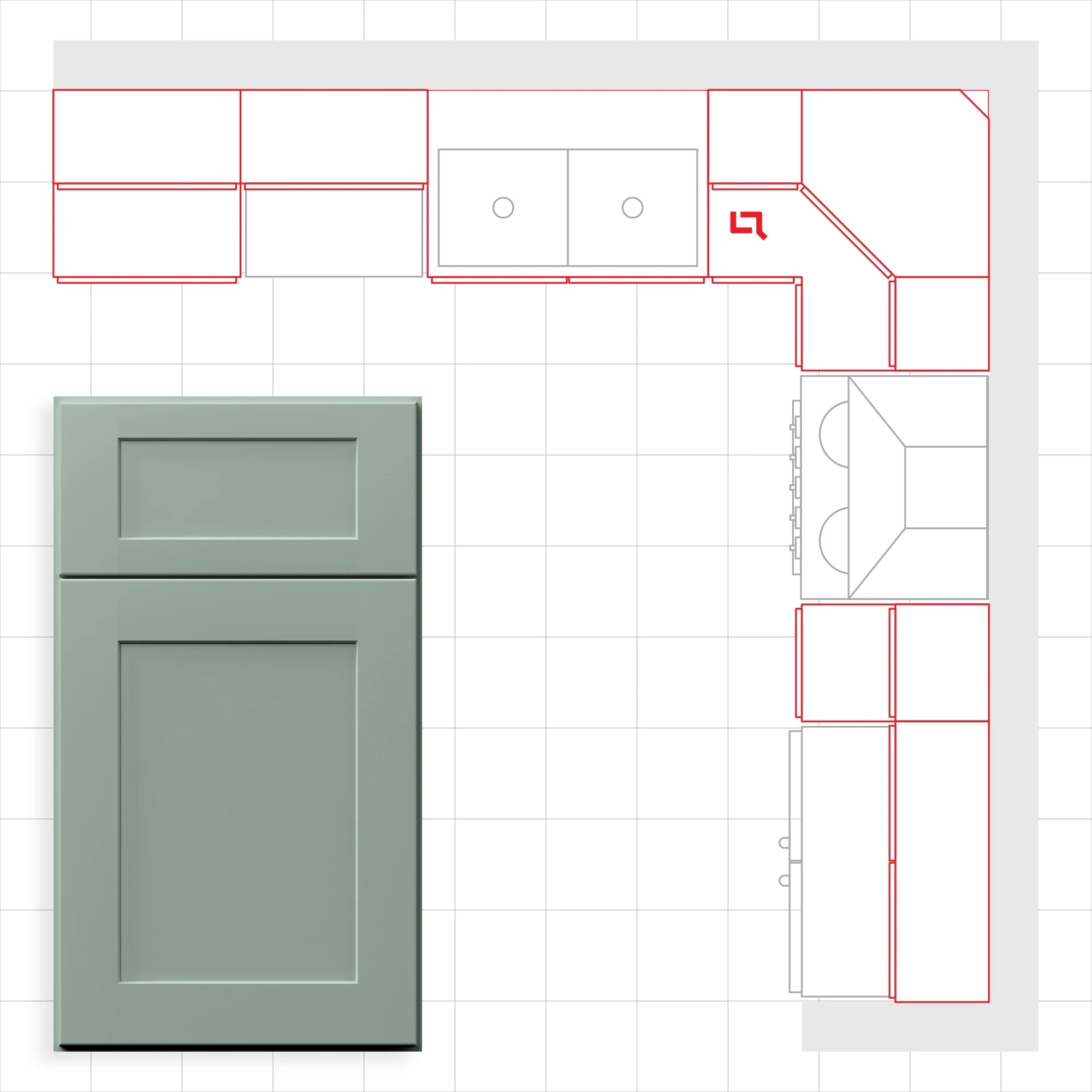 Fabuwood Allure Galaxy Sage Green 10x10 Kitchen Design Set Image