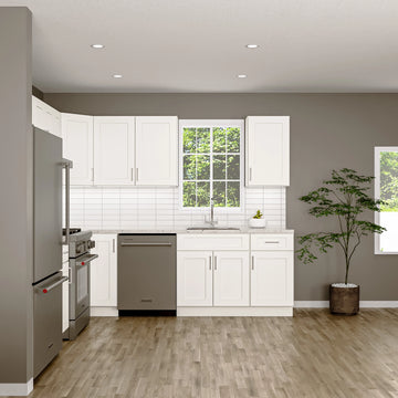 Fabuwood Allure Galaxy Frost Kitchen - 10x10 Layout - White Shaker Cabinets