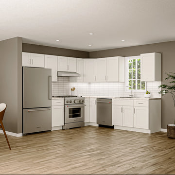 Fabuwood Allure Galaxy Frost Kitchen - 10x10 Layout - White Shaker Cabinets