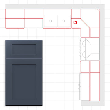 Fabuwood Allure Galaxy Indigo 10x10 Kitchen Design Set