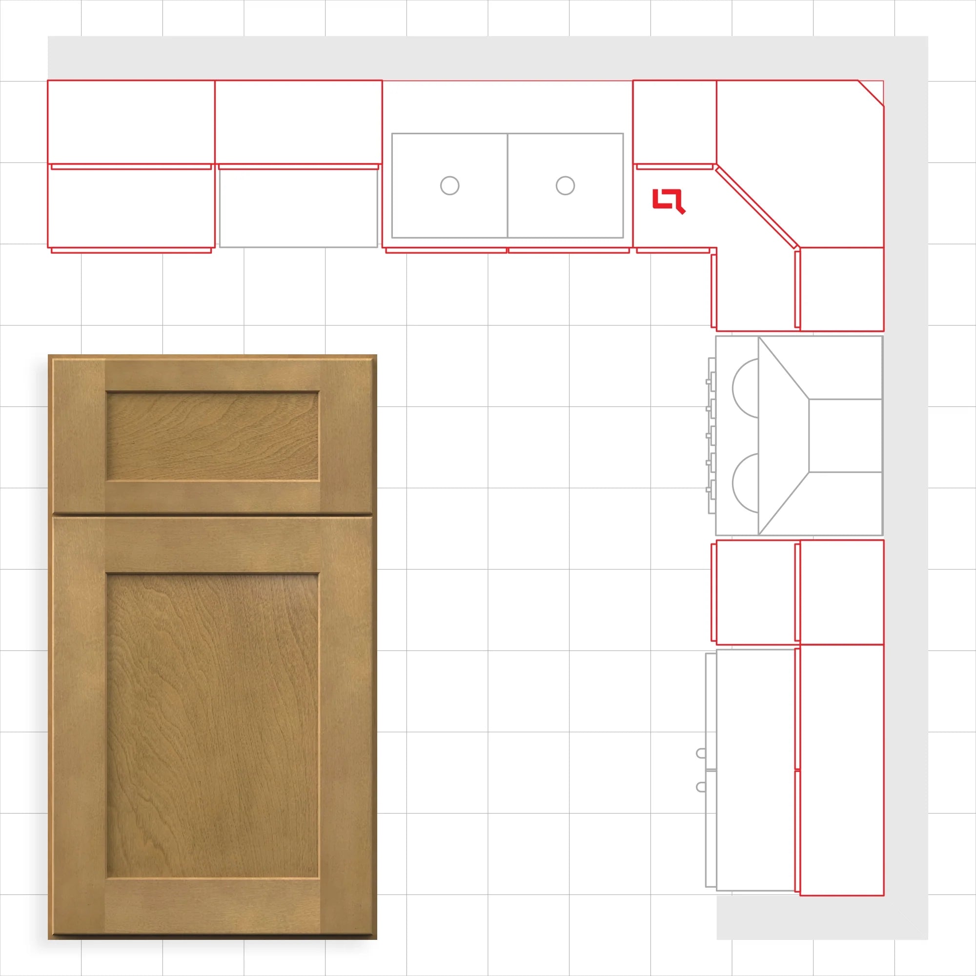 Fabuwood Allure Galaxy Timber 10x10 Kitchen Design Set Image