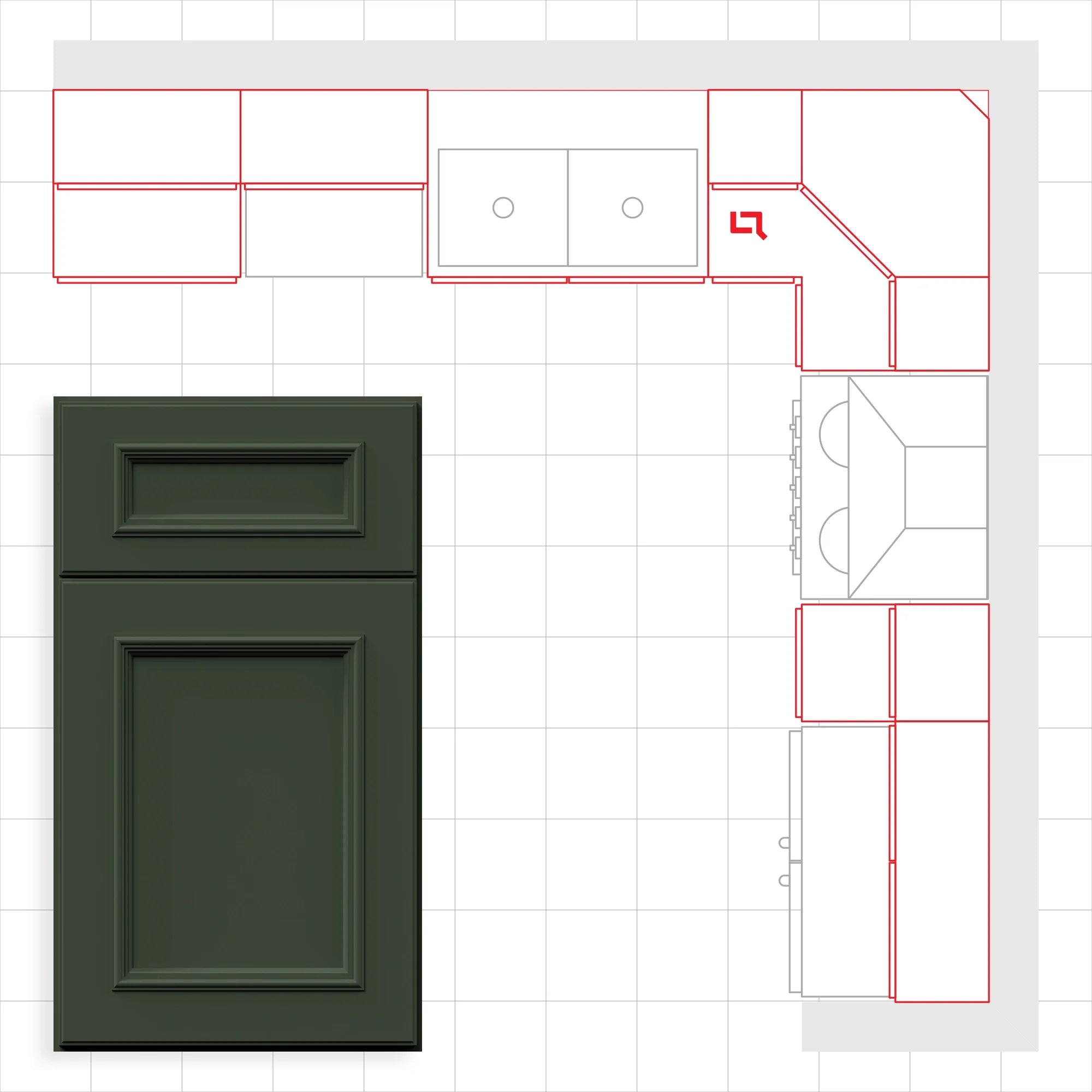 Fabuwood Allure Imperio Hunter Green 10x10 Kitchen Design Set Image