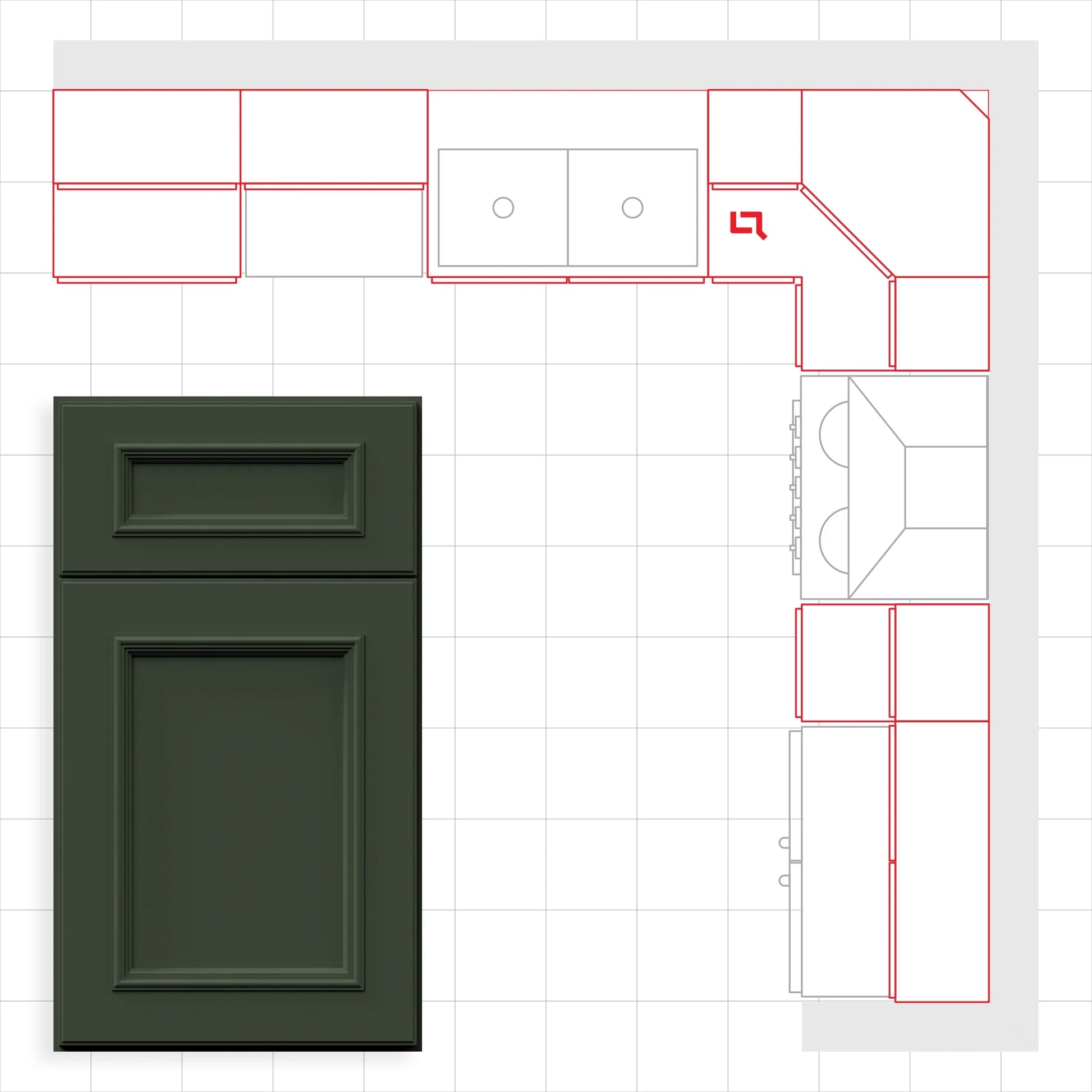 Fabuwood Allure Imperio Hunter Green 10x10 Kitchen Design Set Image