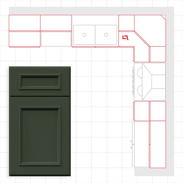 Fabuwood Allure Imperio Hunter Green 10x10 Kitchen Design Set