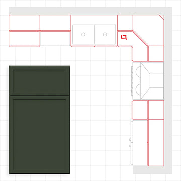 Fabuwood Allure Luna Hunter Green 10x10 Kitchen Design Set