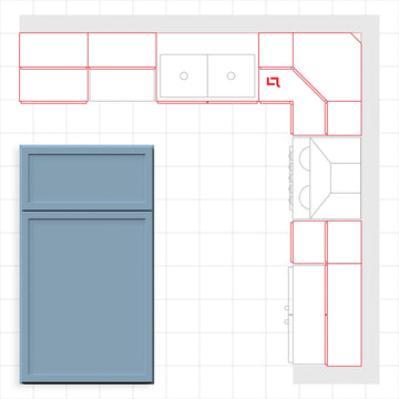 Fabuwood Allure Luna Ocean Blue 10x10 Kitchen Design Set