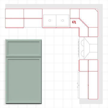 Fabuwood Allure Luna Sage Green 10x10 Kitchen Design Set