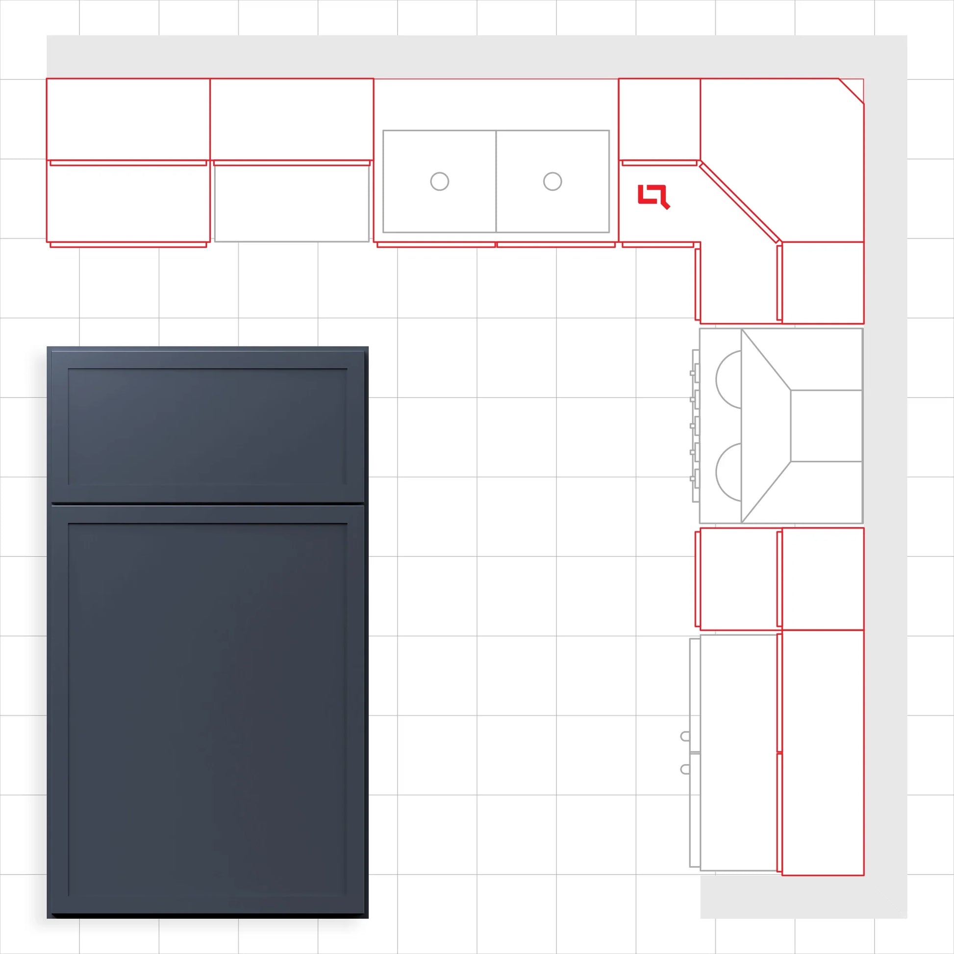 Fabuwood Allure Luna Indigo 10x10 Kitchen Design Set Image