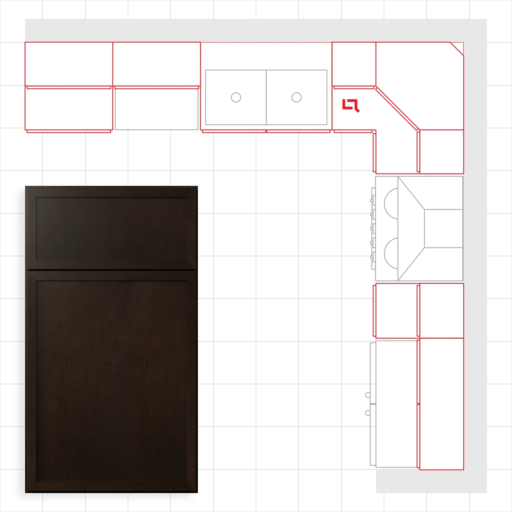 Fabuwood Allure Luna Kona 10x10 Kitchen Design Set Image