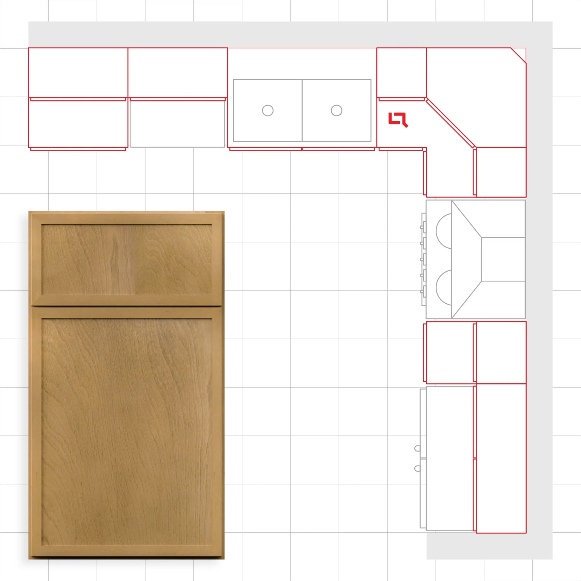 Fabuwood Allure Luna Timber 10x10 Kitchen Design Set Image