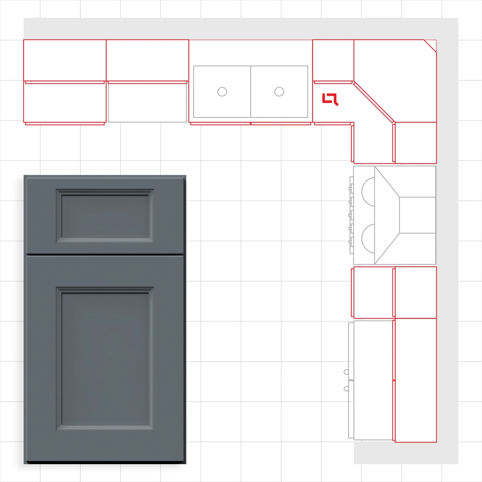 Fabuwood Allure Nexus Denim Blue 10x10 Kitchen Design Set Image