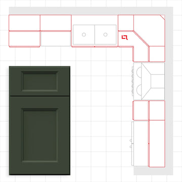 Fabuwood Allure Nexus Hunter Green 10x10 Kitchen Design Set