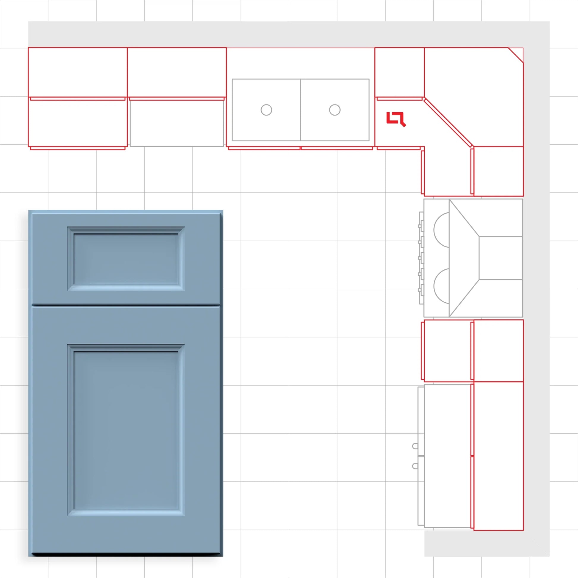 Fabuwood Allure Nexus Ocean Blue 10x10 Kitchen Design Set Image