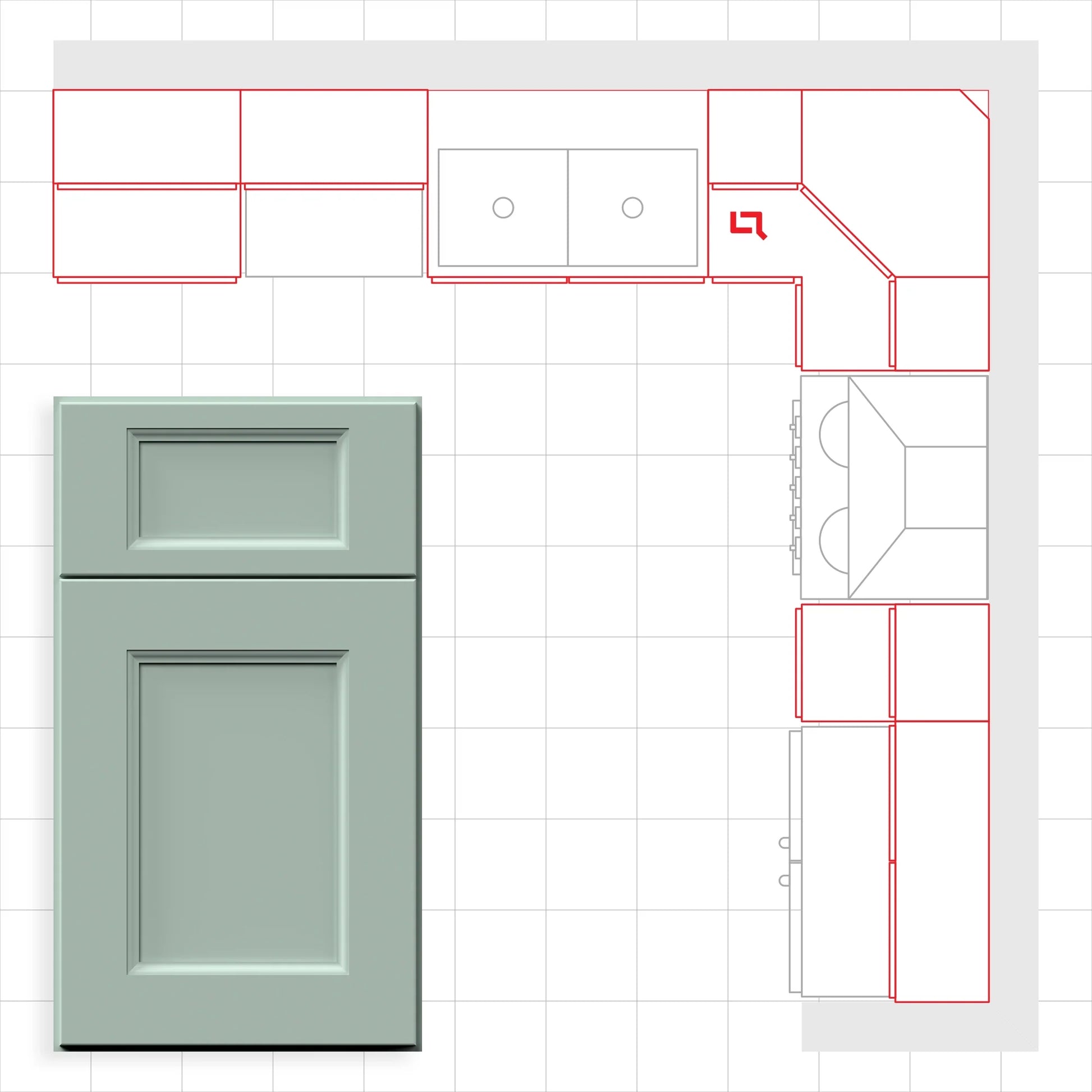 Fabuwood Allure Nexus Sage Green 10x10 Kitchen Design Set Image