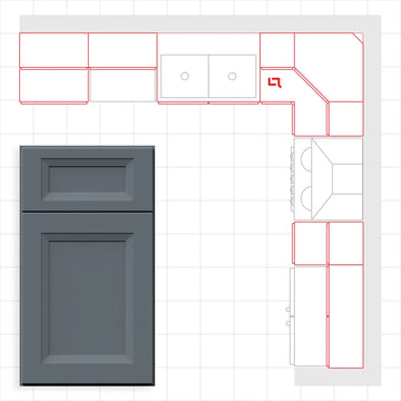 Fabuwood Allure Onyx Denim Blue 10x10 Kitchen Design Set