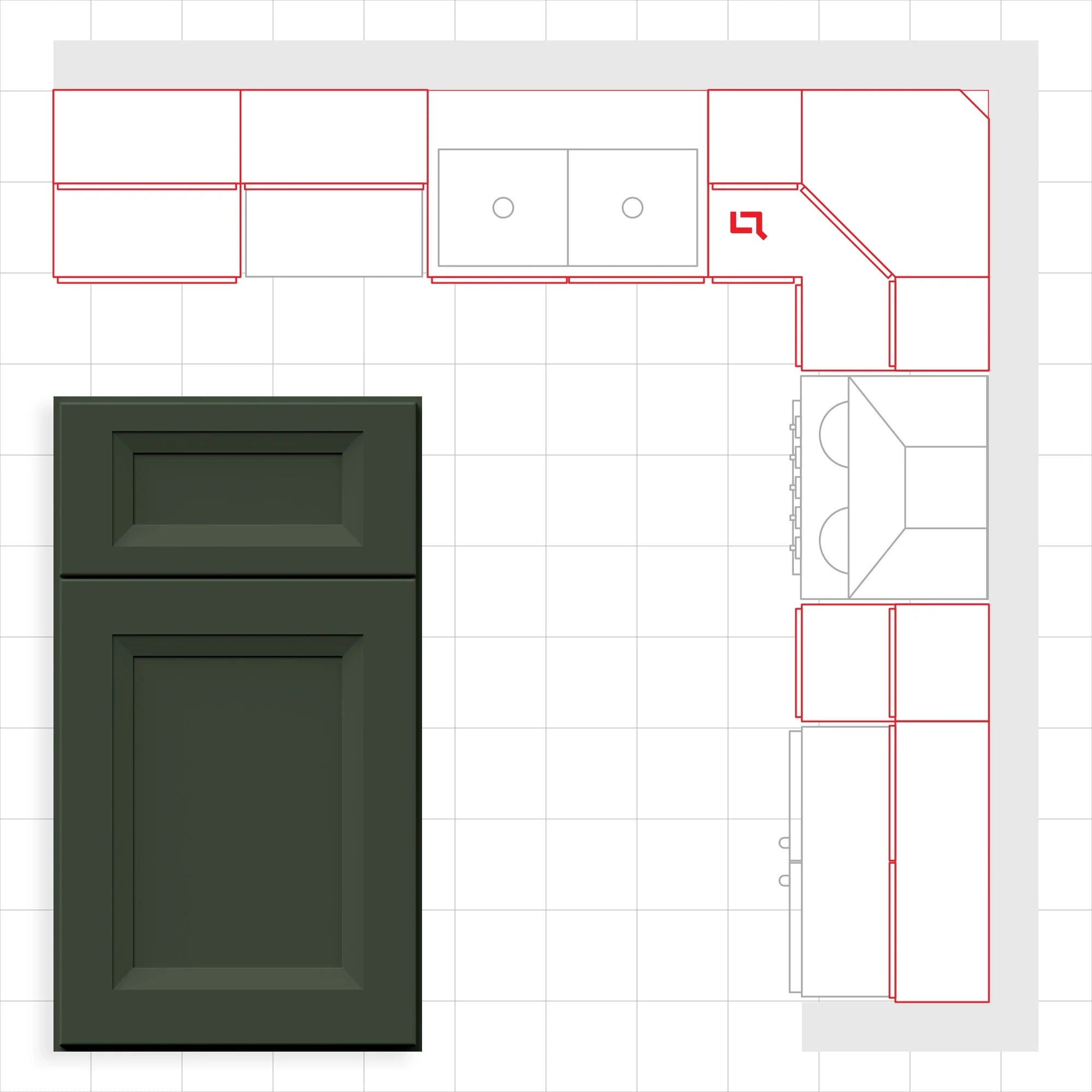 Fabuwood Allure Onyx Hunter Green 10x10 Kitchen Design Set Image