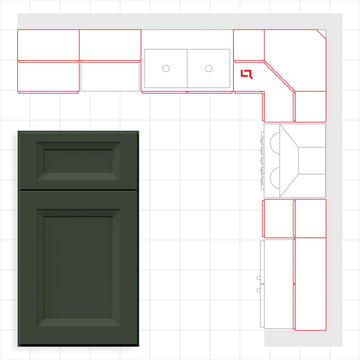 Fabuwood Allure Onyx Hunter Green 10x10 Kitchen Design Set