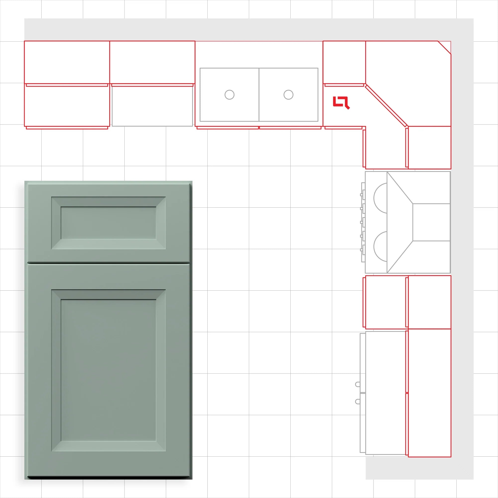 Fabuwood Allure Onyx Sage Green 10x10 Kitchen Design Set Image