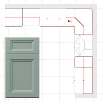 Fabuwood Allure Onyx Sage Green 10x10 Kitchen Design Set