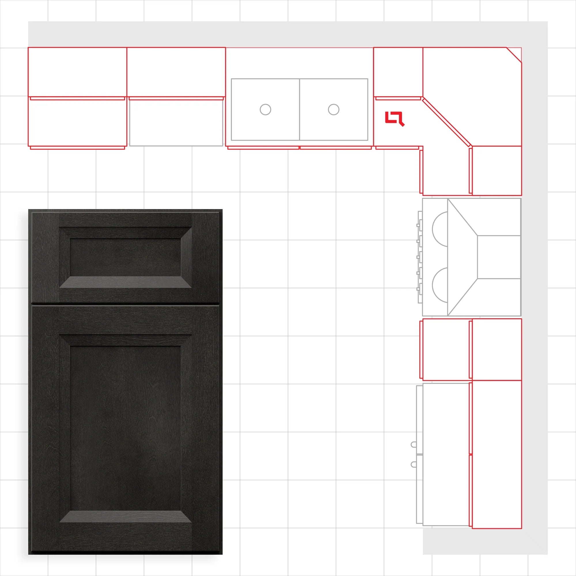 Fabuwood Allure Onyx Cobblestone 10x10 Kitchen Design Set Image