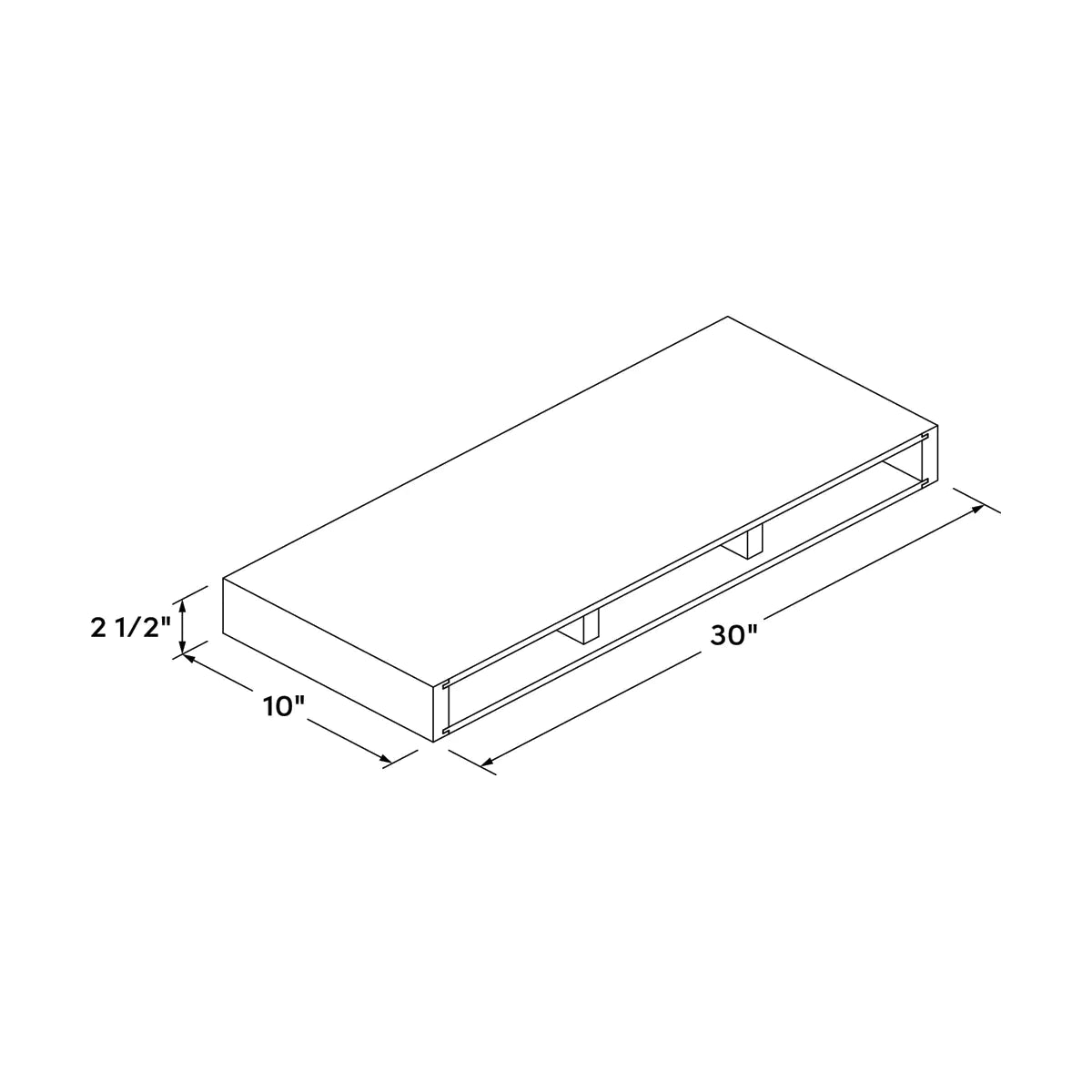 Craft Cabinetry Shaker Black 30" Floating Shelf Image Specifications