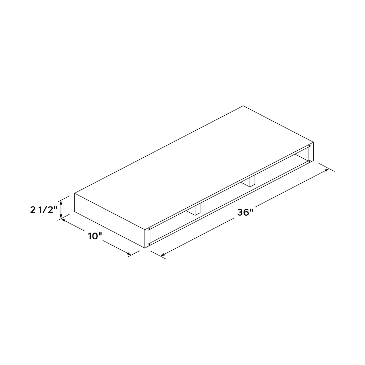 Craft Cabinetry Shaker Black 36" Floating Shelf Image Specifications