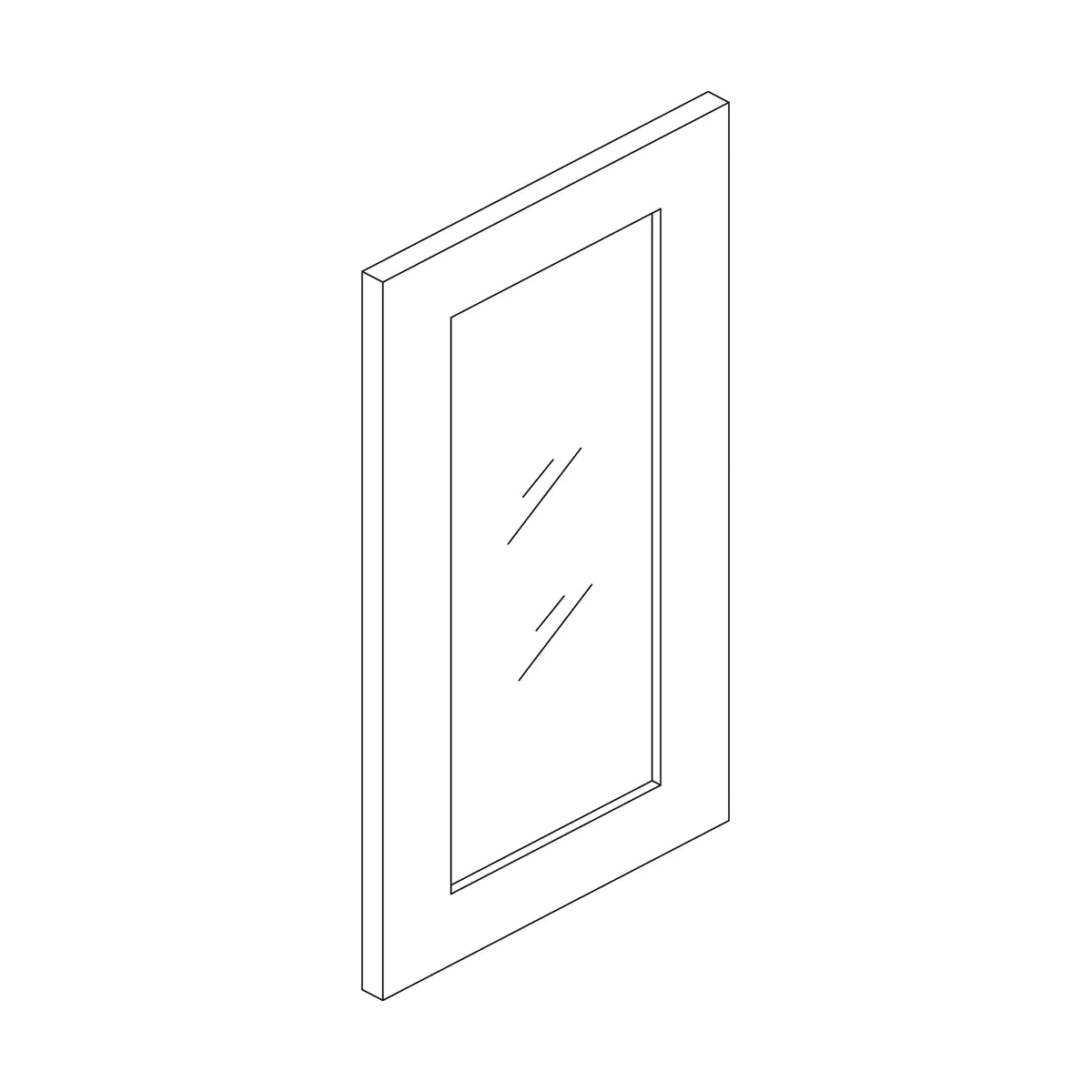 Craft Cabinetry Recessed Panel Gray Stain 17.5”W x 41”H Glass Door for W1842 Image Specifications