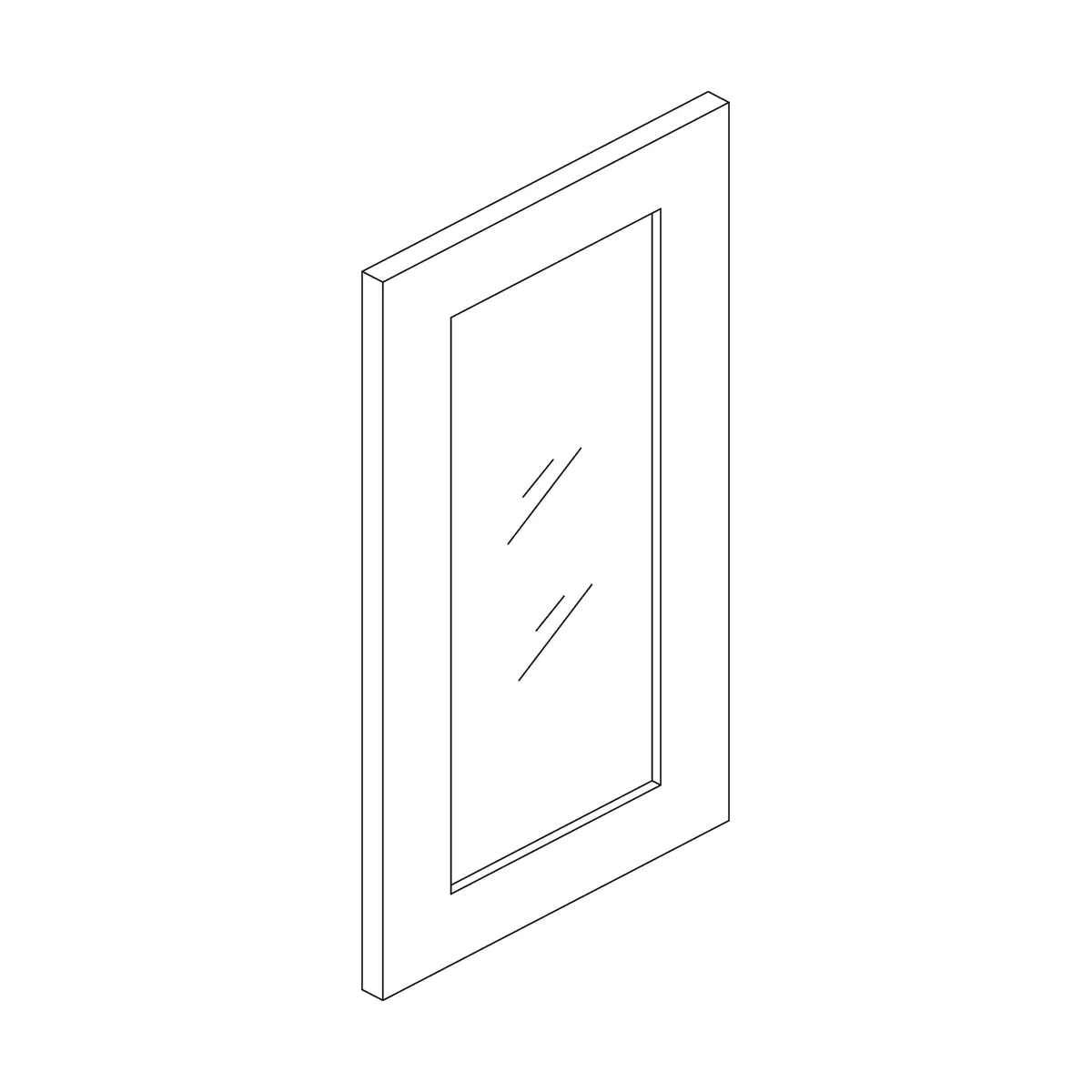Craft Cabinetry Recessed Panel Gray Stain 14.5”W x 29”H Glass Door for W1530 Image Specifications