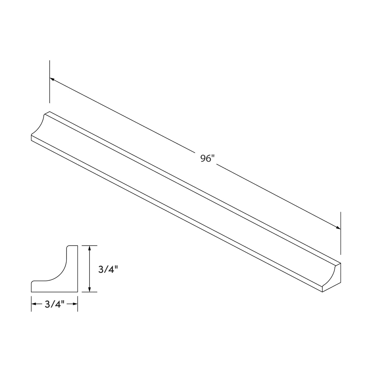 Craft Cabinetry Shaker Black Inside Corner Molding Image Specifications