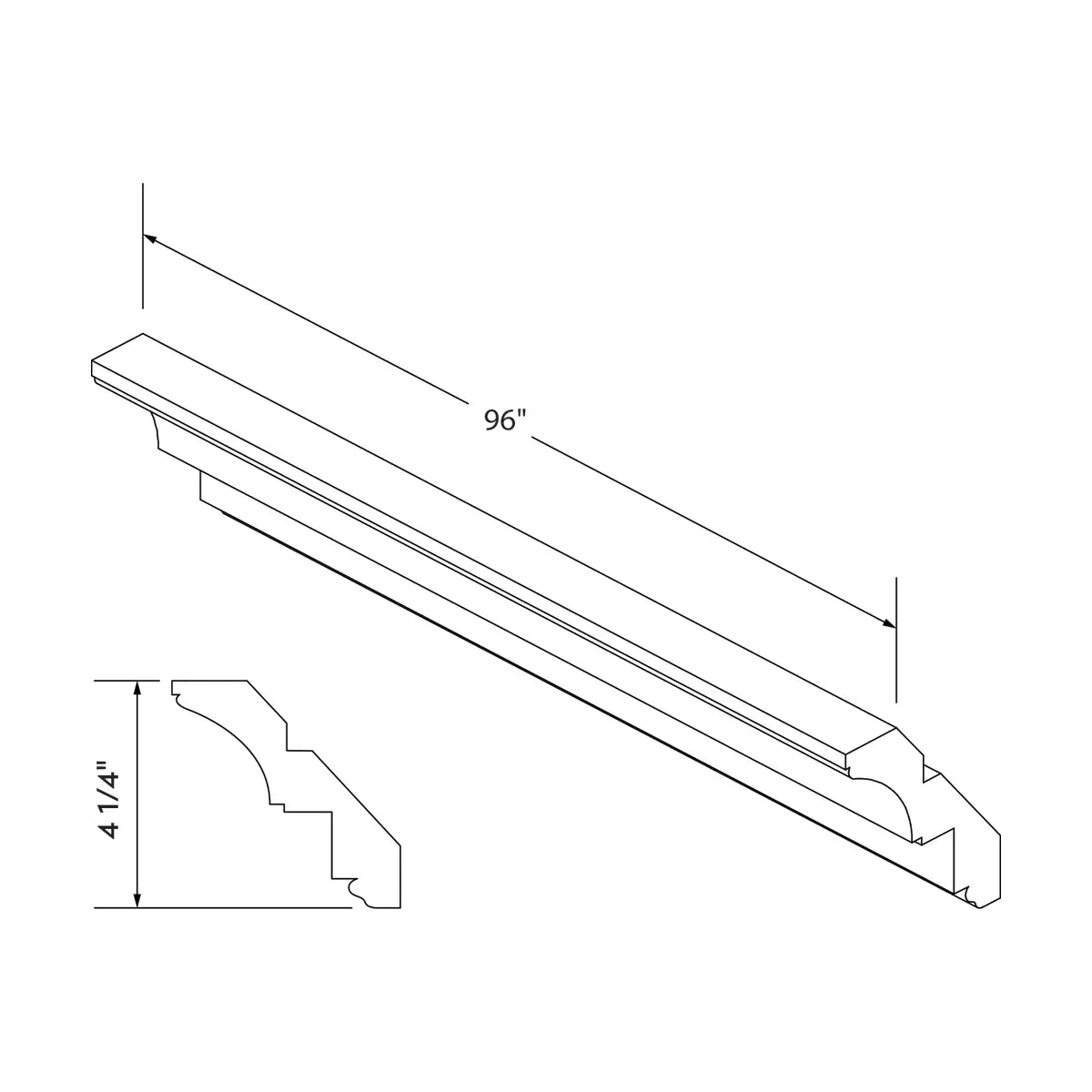 Craft Cabinetry Shaker Black Big Crown Molding Image Specifications