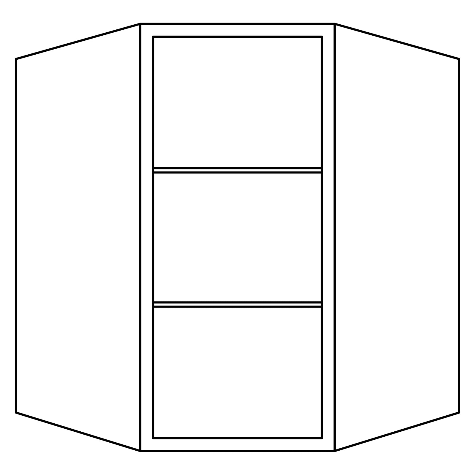 Fabuwood Allure Nexus Cloud White 24 W x 36 H No Door Diagonal Corner Wall Cabinet NDWDC2436 Photo