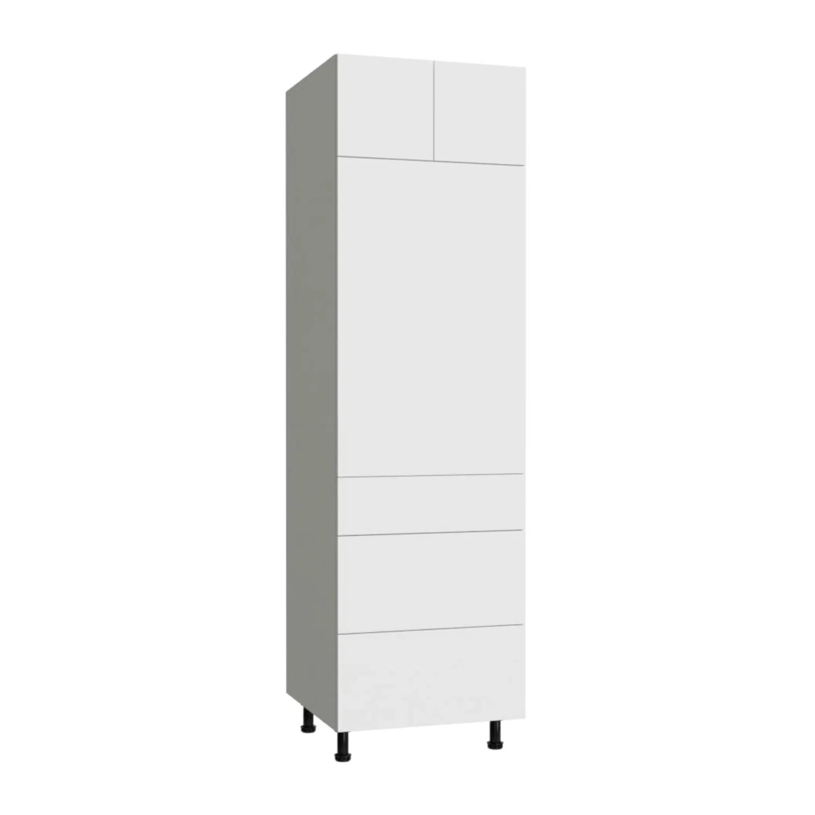 Fabuwood Illume Catalina Bianco Gloss 30"W x 84"H Single Oven Three Drawers Cabinet Photo