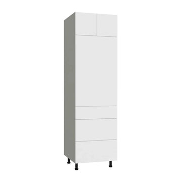 Fabuwood Illume Catalina Bianco Gloss 30"W x 84"H Single Oven Three Drawers Cabinet Photo