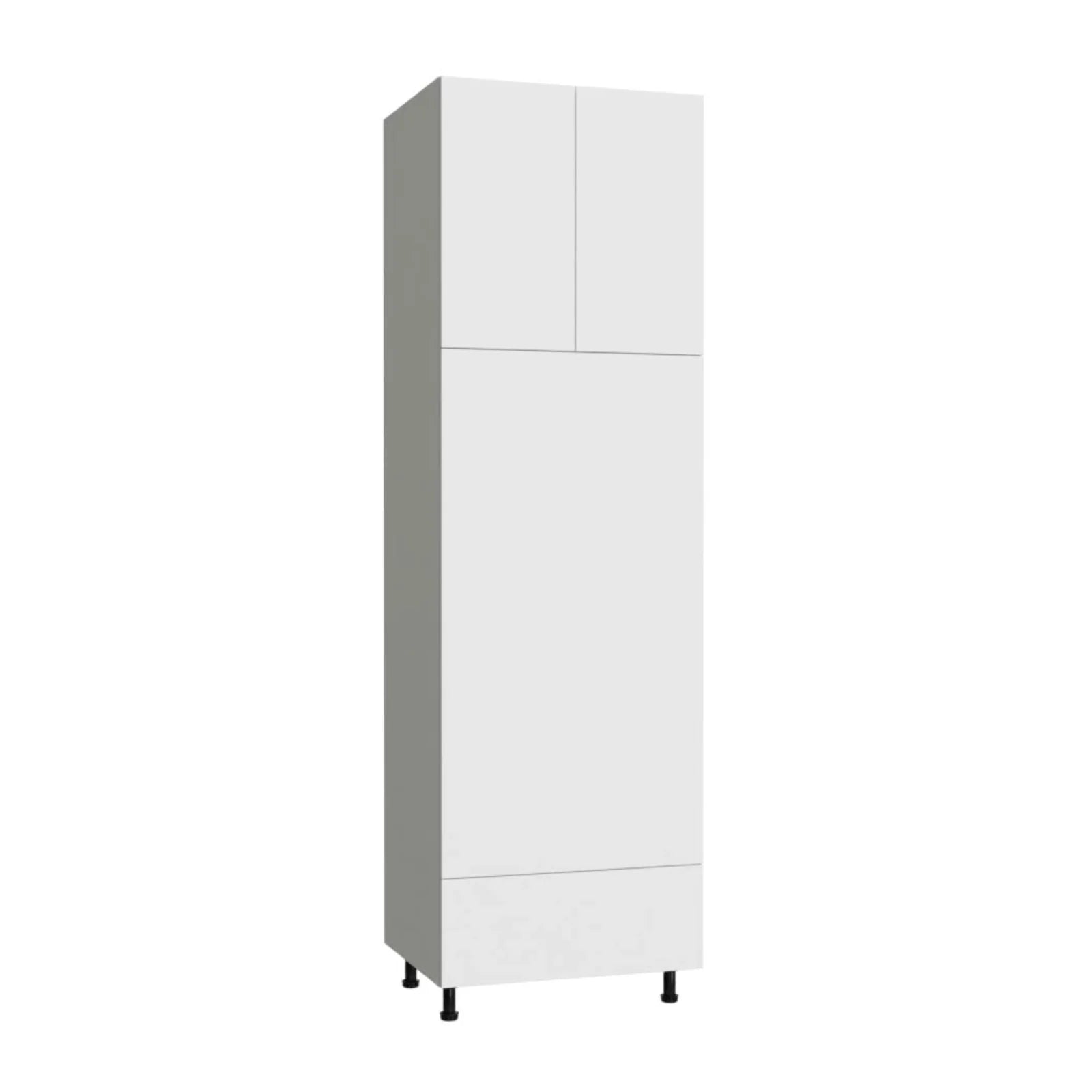 Fabuwood Illume Catalina Bianco Gloss 30"W x 90"H Double Oven One Drawer Cabinet Photo