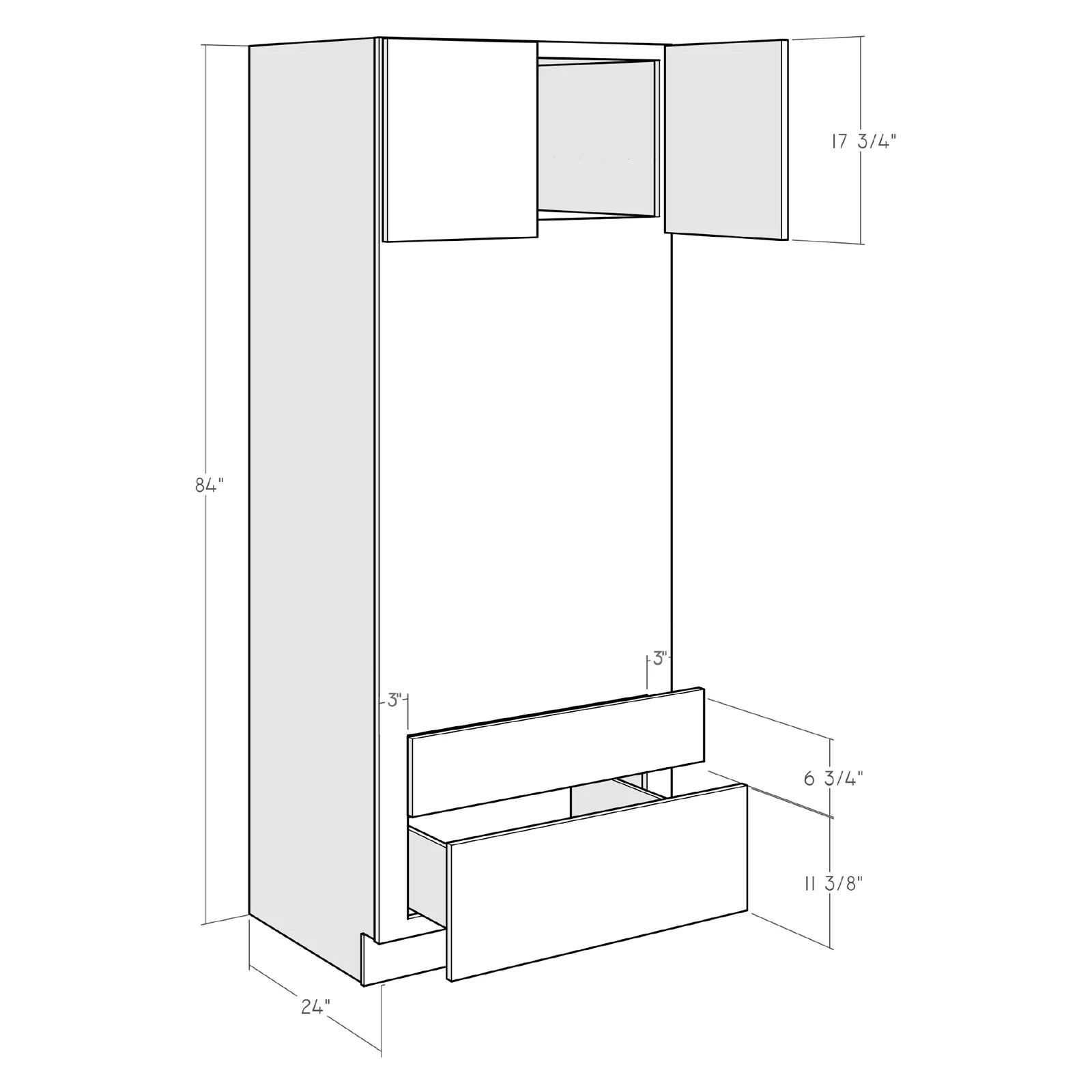 Fabuwood Allure Fusion Dove 33"W x 84"H Oven Cabinet Photo