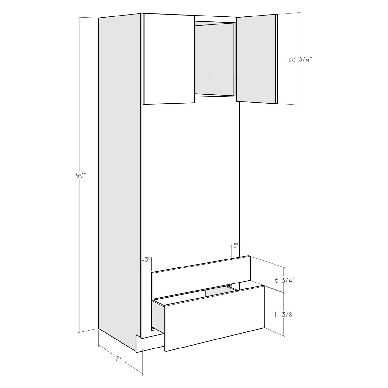 Fabuwood Allure Fusion Dove 33"W x 90"H Oven Cabinet Photo
