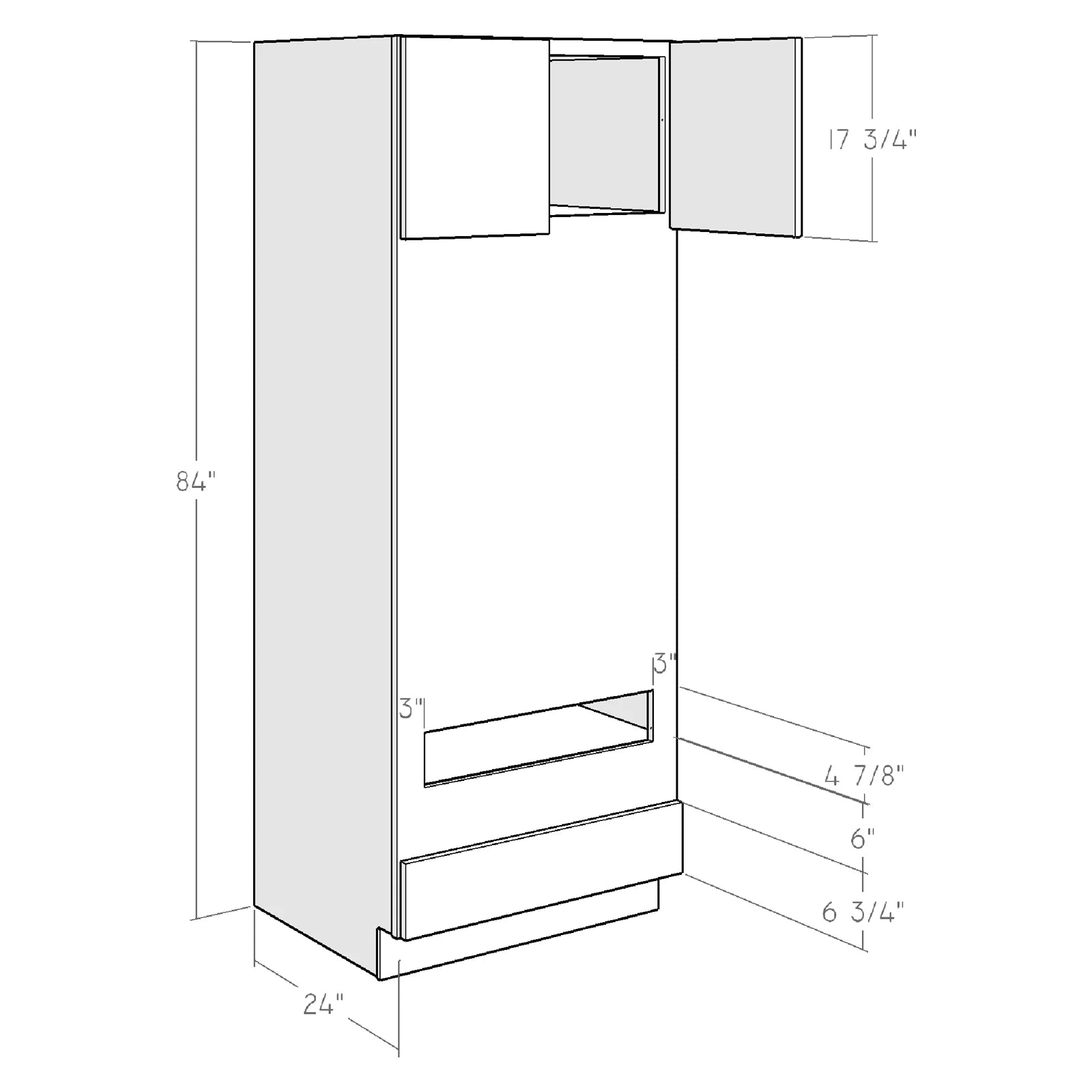Fabuwood Allure Fusion Dove 33"W x 84"H Oven Cabinet Photo